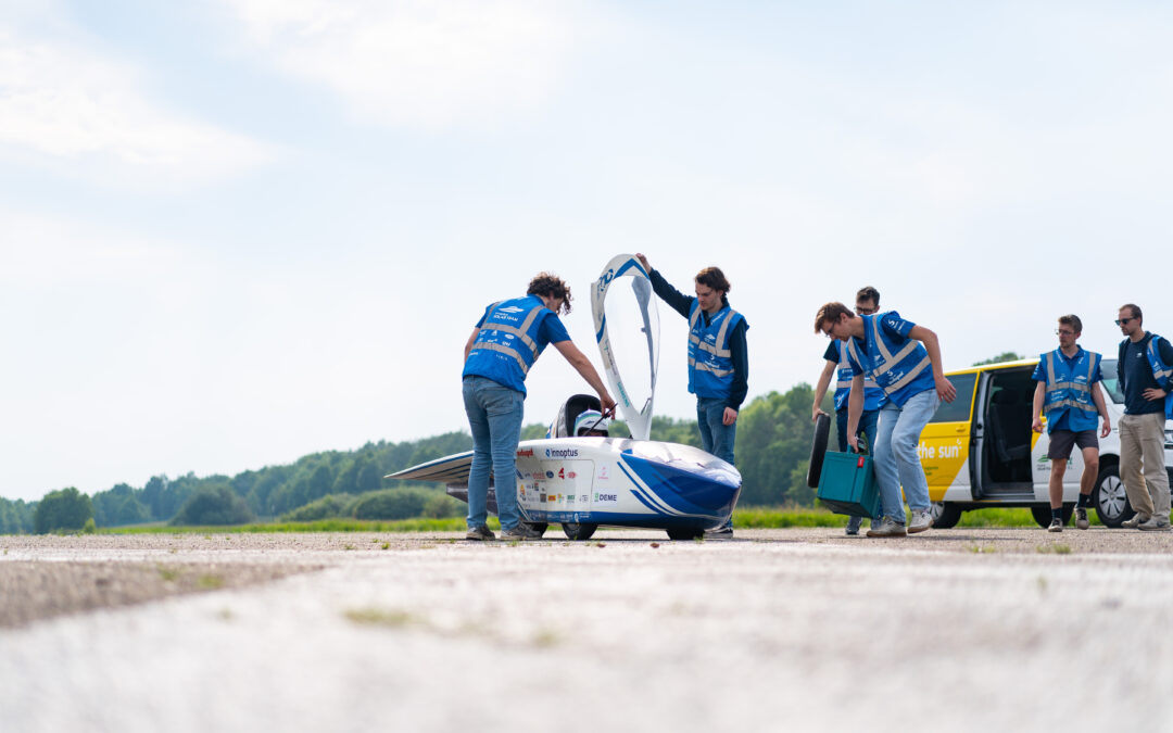 Innoptus Solar Team tests innovations in their solar car at DronePort